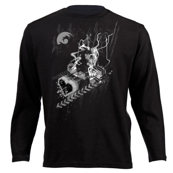 Dj T-shirt by 2COOLDESIGN CLOTHING Black and white version2 - Junior Long-sleeve T-shirt Thumbnail