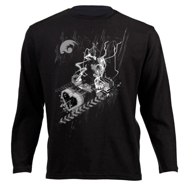 Dj T-shirt by 2COOLDESIGN CLOTHING Black and white version2 - Unisex Long-sleeve T-shirt Thumbnail