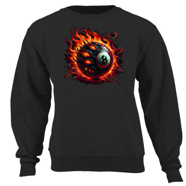 8 Ball Flames Cool T-shirt design - Unisex Sweater  Thumbnail
