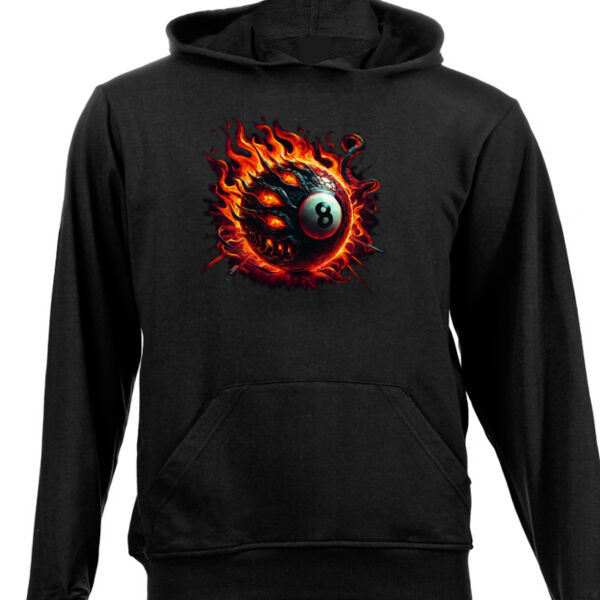 8 Ball Flames Cool T-shirt design - Unisex Hoodie  Thumbnail