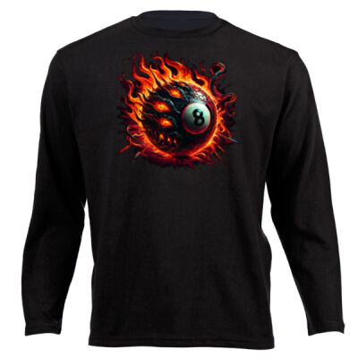 8 Ball Flames Cool T-shirt design - Junior Long-sleeve T-shirt Thumbnail