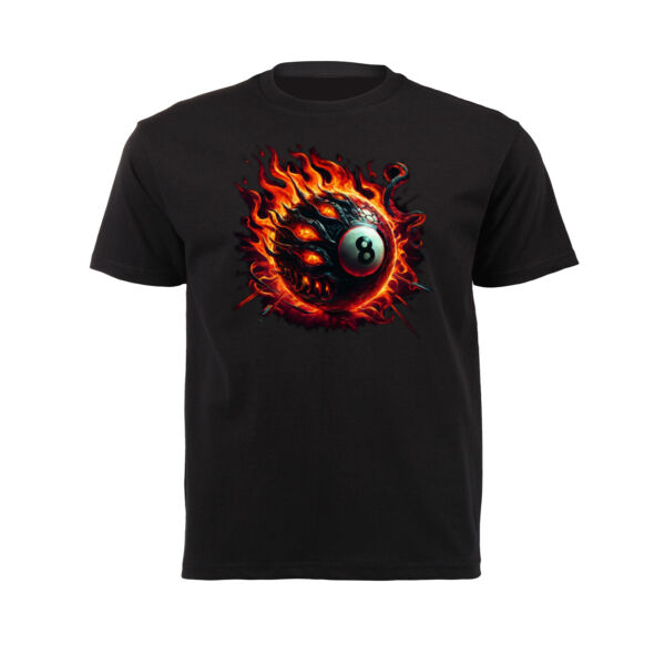 8 Ball Flames Cool T-shirt design - Junior Short-sleeve T-shirt Thumbnail