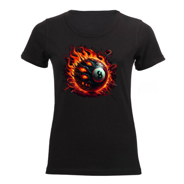 8 Ball Flames Cool T-shirt design - Ladies Short-sleeve T-shirt  Thumbnail