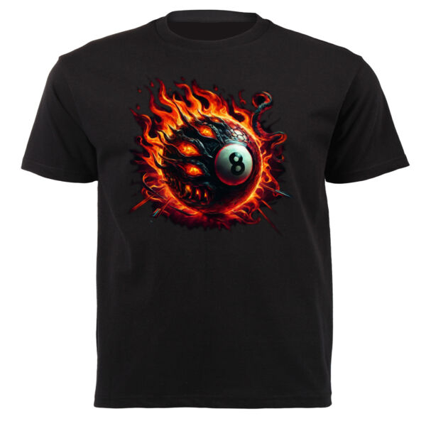 8 Ball Flames Cool T-shirt design - Unisex Short-sleeve T-shirt 140g Thumbnail