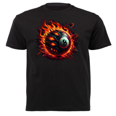 8 Ball Flames Cool T-shirt design - Unisex Short-sleeve T-shirt - 180g Thumbnail
