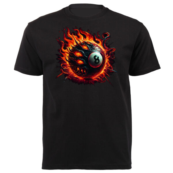 8 Ball Flames Cool T-shirt design - Unisex Platinum Short-sleeve T-shirt Thumbnail