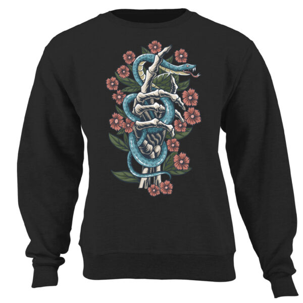 TATTOO DESIGN T-SHIRT WITH ROSES SNAKE AND SKELETON 01 Thumbnail