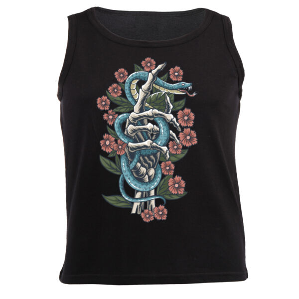 TATTOO DESIGN T-SHIRT WITH ROSES SNAKE AND SKELETON 01 Thumbnail