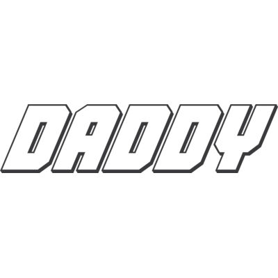 daddy tshirt grey text on black Thumbnail